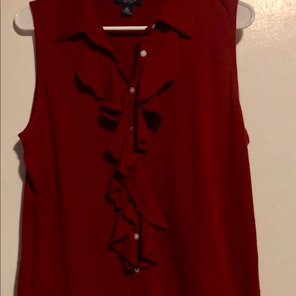 Chaps XL Tank w/collar & ruffle detail, true to size
